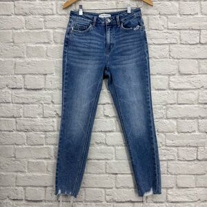 Flying Monkey High Rise Ankle Skinny Jeans | Frayed Hem Distressed | Size 27
